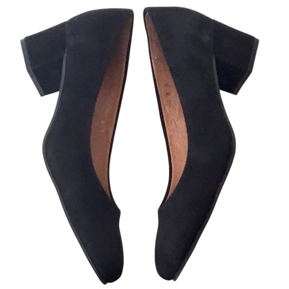 J. Jill Pumps Black Suede Women’s 8 1/2 Almond toe Block Heel Classic Shoes - Picture 9 of 14